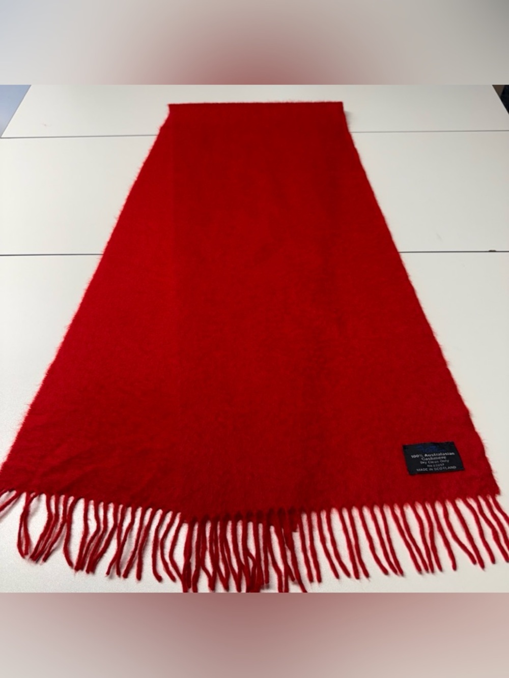 Forte Scarf 100% Australasian Cashmere Scotland Coral‎ Red Preppy Cozy 12"x56"